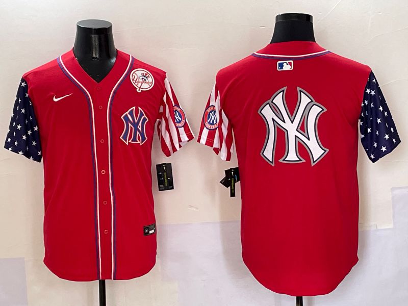 Men New York Yankees Blank Red a generation of national flags Jointly Name 2025 Nike MLB Jersey style 32